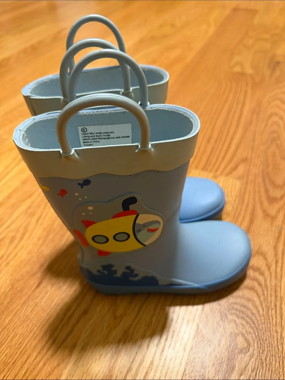 Cat & Jack Light Blue Kids Submarine Rain Boots